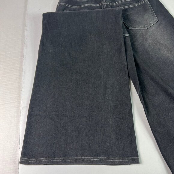 Halara Flex Jeans Women's 27x28* High Rise Wide Leg Black Stretch Denim No Tag - Picture 11 of 16